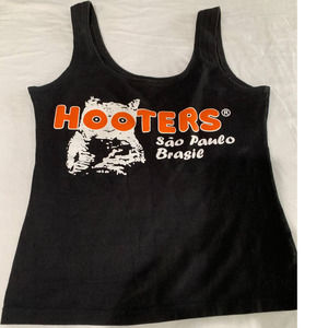 Hooters Sao Paulo Brasil Wolfchase Owl Black Womens Tank Top Uniform